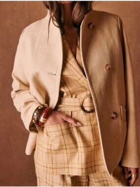 Sezane Kalvin Jacket in Beige 36 4 NWT